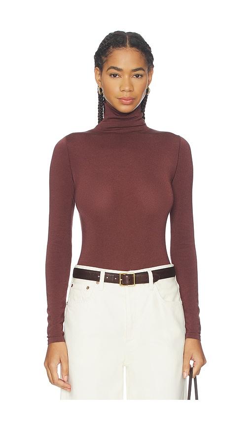 wolford colorado string bodysuit in rust.