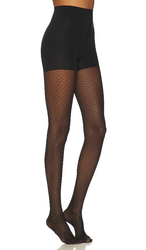 wolford control dots tights in black.