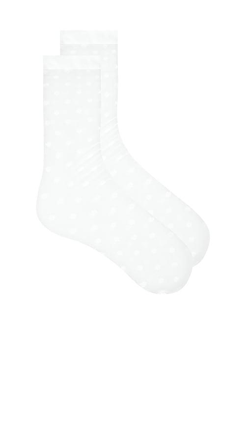 wolford daisy socks in white.