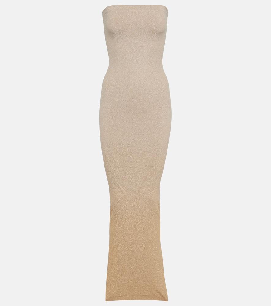 wolford fading shine strapless maxi dress