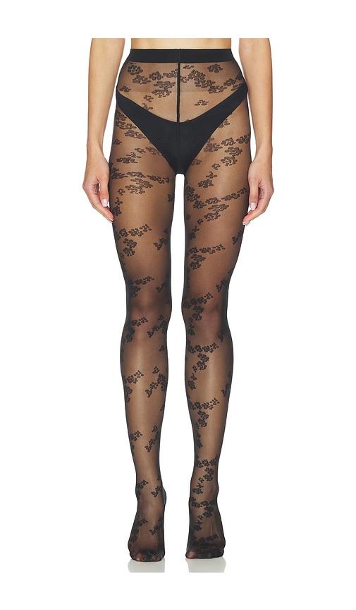 wolford floret tights in black.