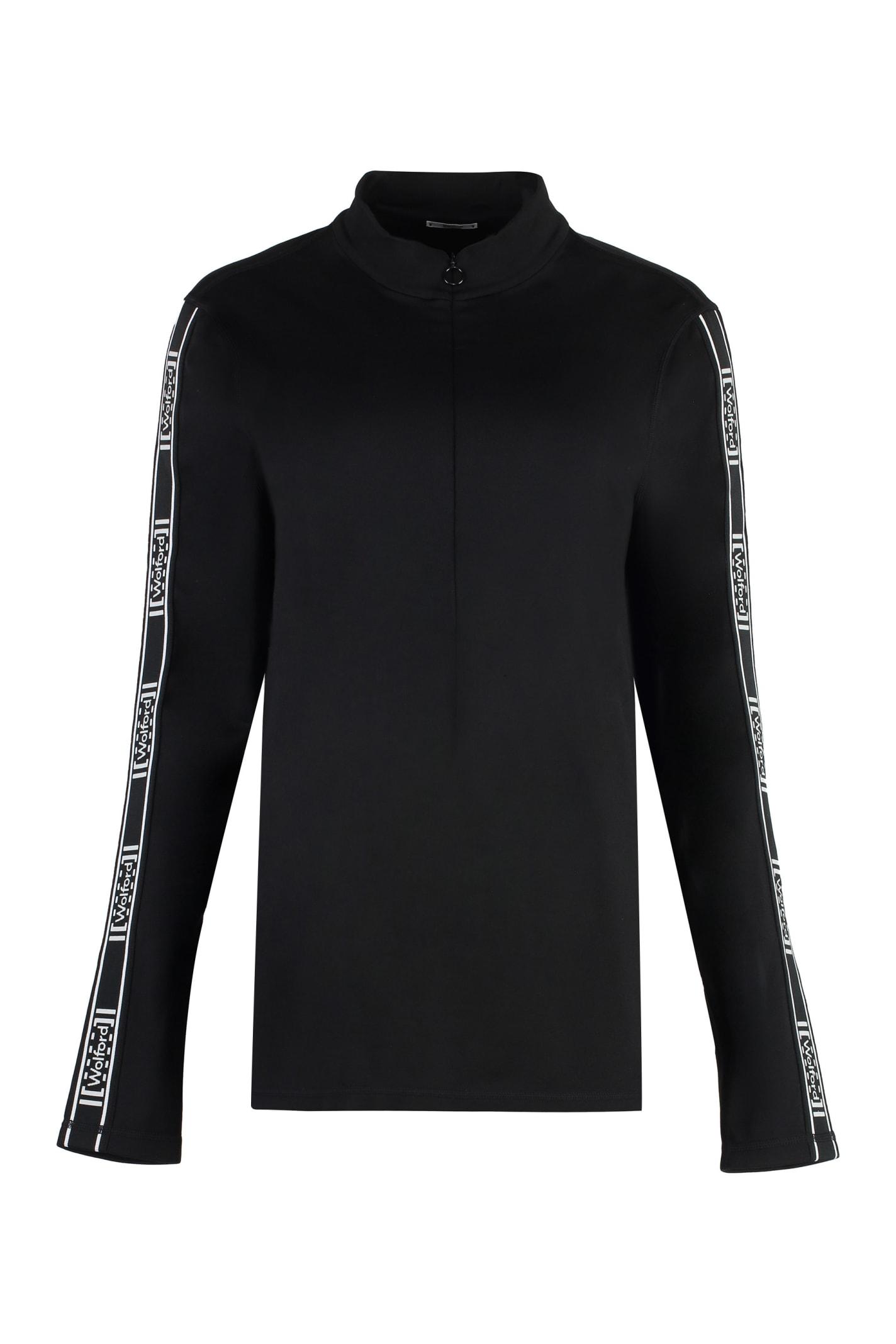 wolford logo print long sleeve top