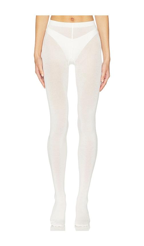 wolford merino tights in white.