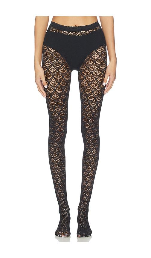 wolford mermaid net tights in black.