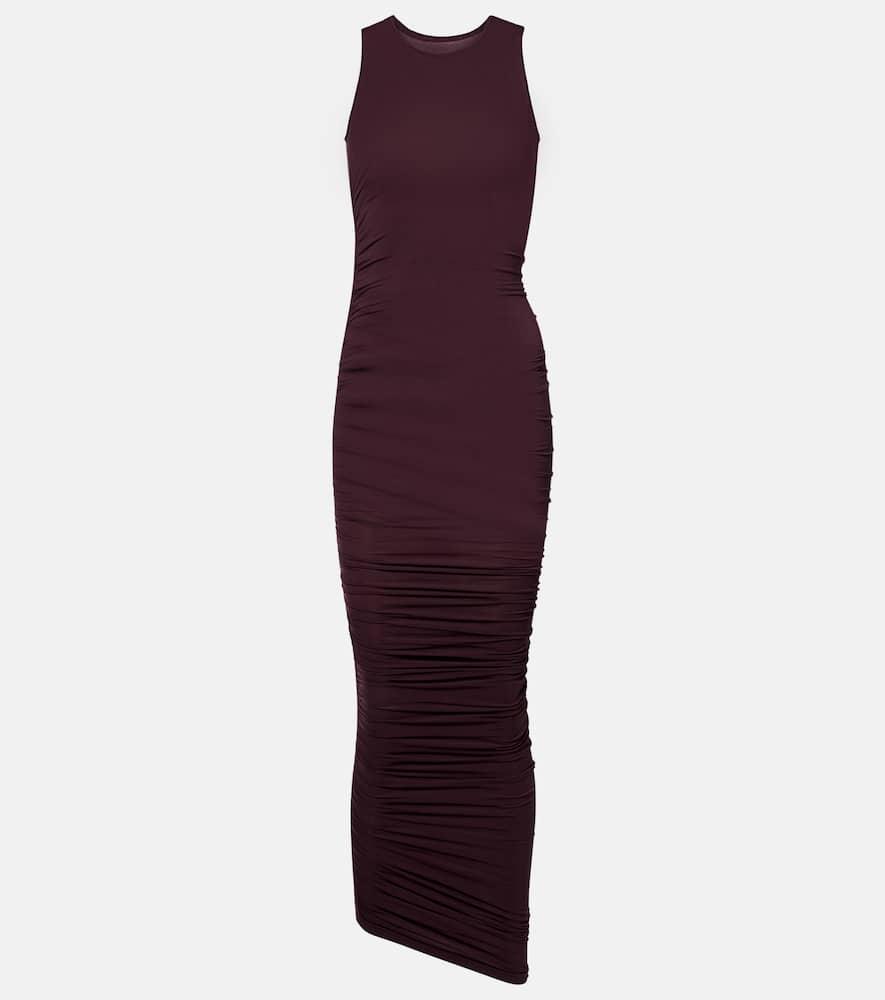wolford ruched sheer midi dress