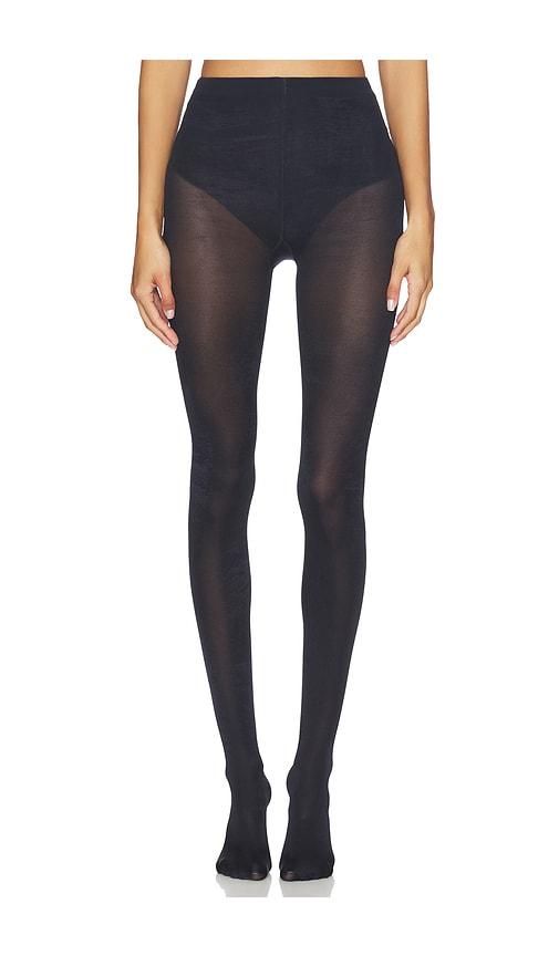 wolford satin opaque 50 tights in black.