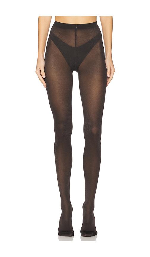 wolford satin opaque 50 tights in charcoal.