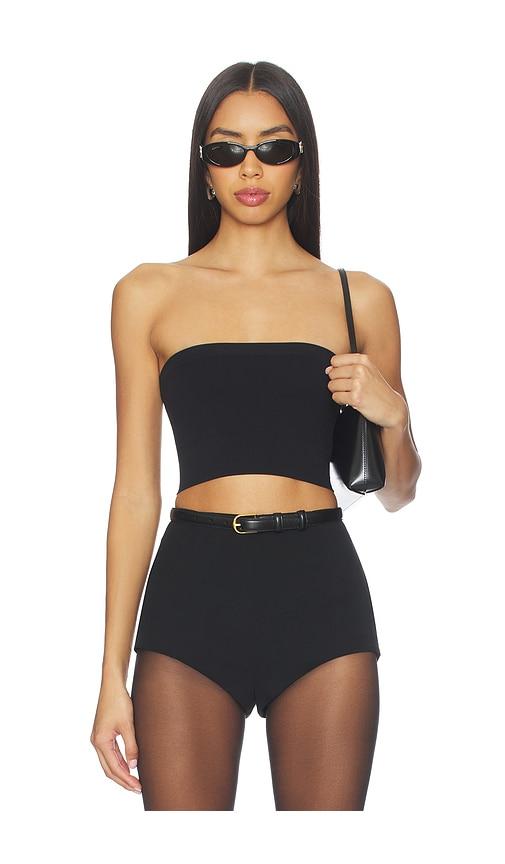 wolford seamless essential top sleeveless in black.