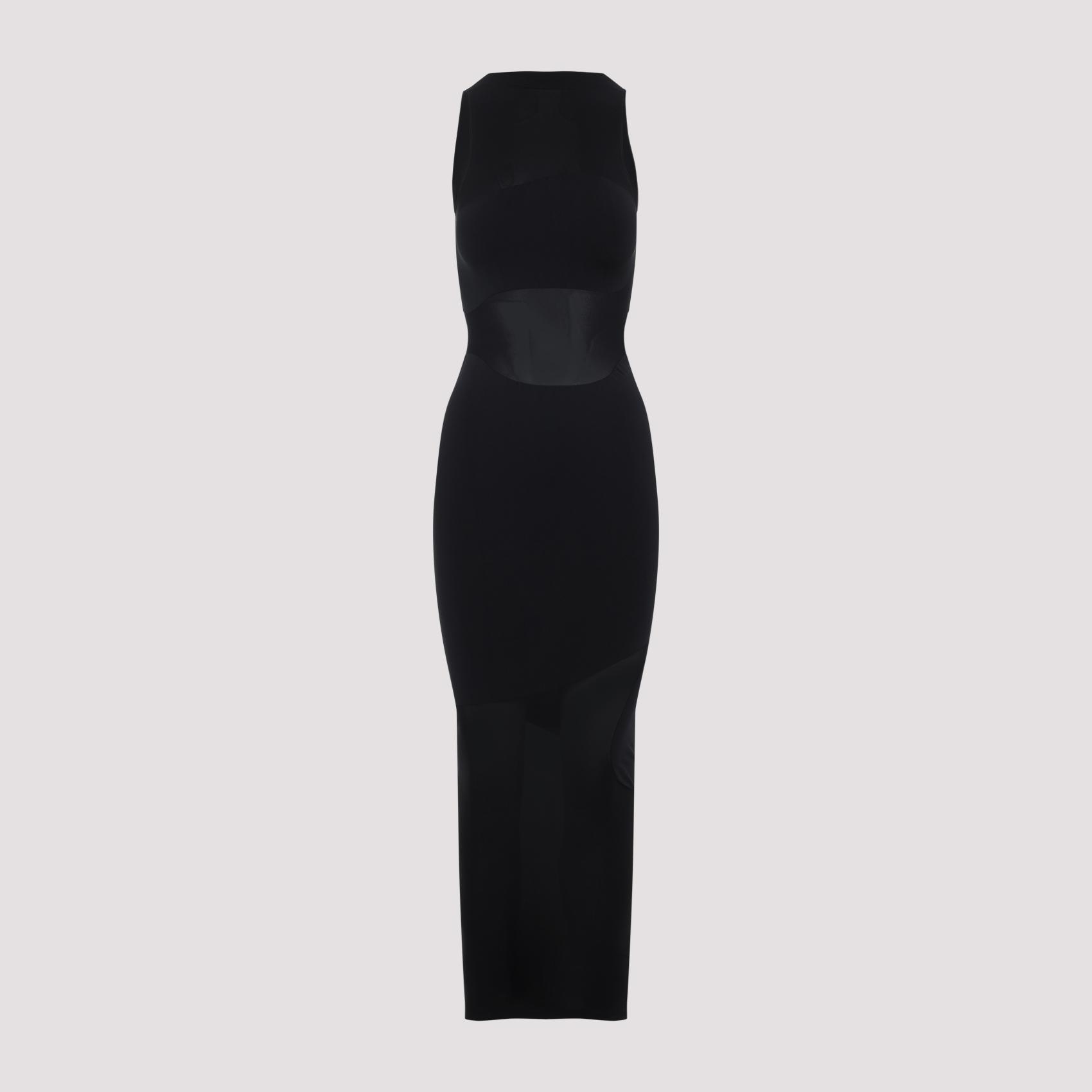 wolford shade long dress black polyamide elastane - women