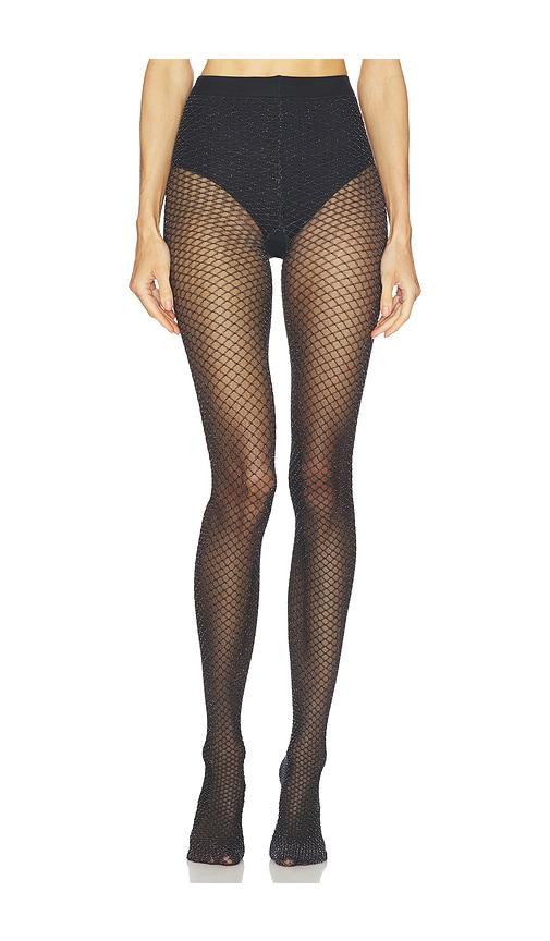 wolford shimmer effect tights in black.