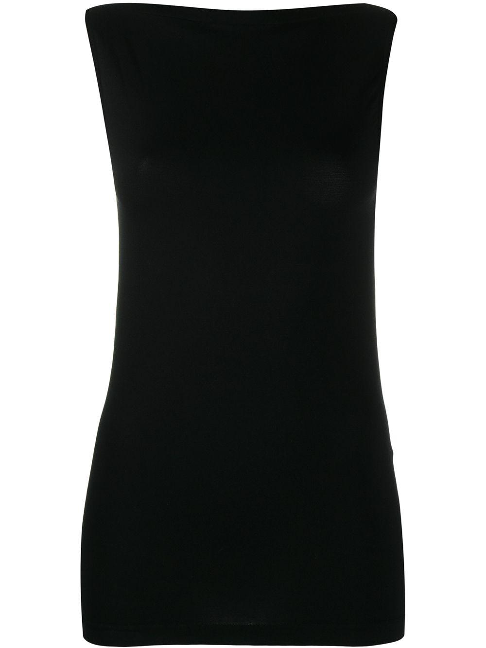 wolford top black modal polyester elastane - women