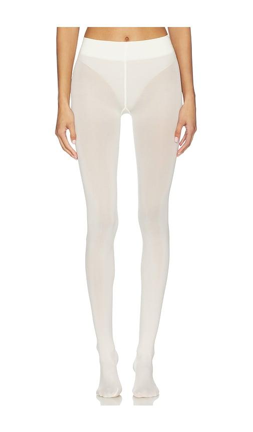 wolford velvet de luxe 66 tights in cream.