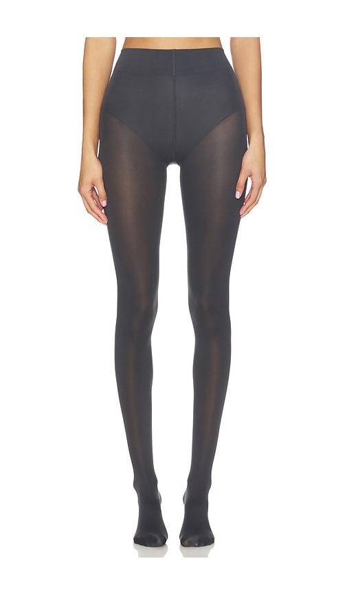 wolford velvet de luxe 66 tights in grey.