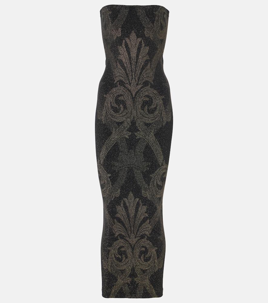 wolford x etro lamé jacquard midi dress