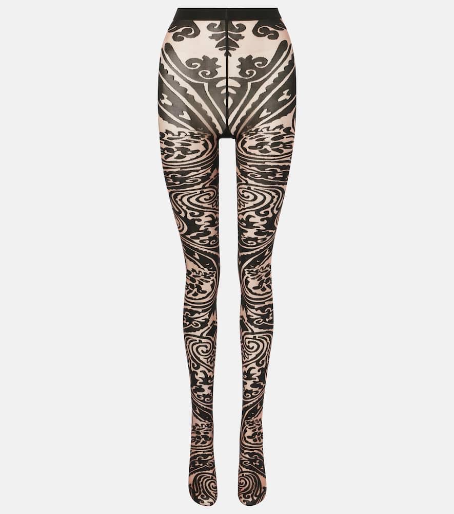 wolford x etro tattoo paisley tights