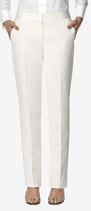 women's ivory tuxedo trouser