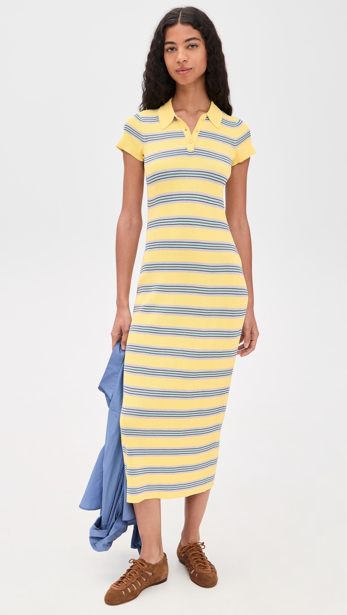 women's striped polo maxi dress