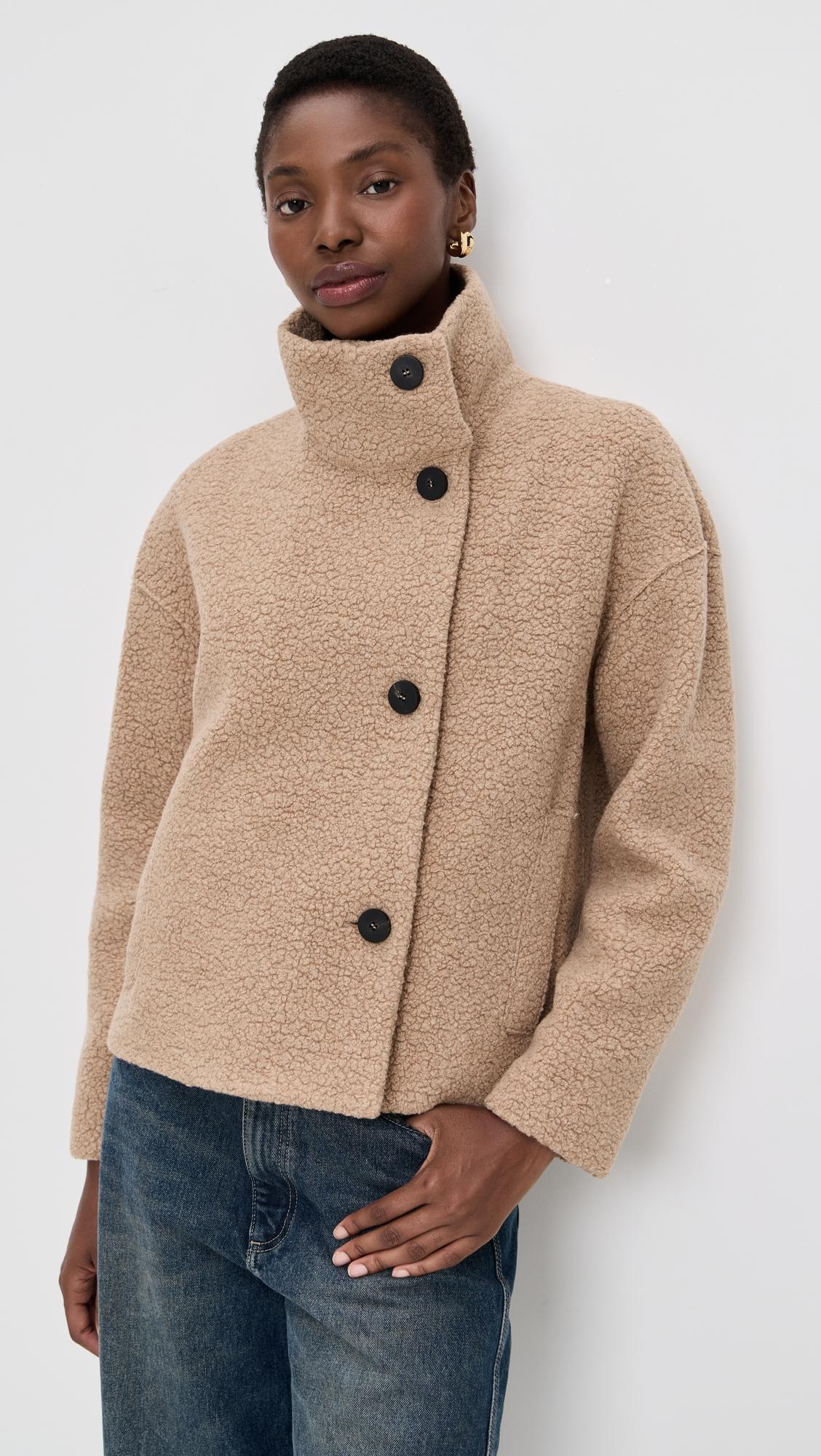 women cropped funnel jacket