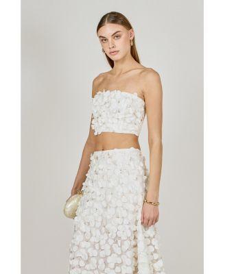 womens 3d floral bandeau top maxi skirt