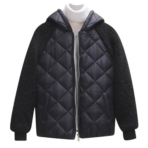 womens coat, hiking jacket women, fleece jacket women oversized baggy sherpa winter coats zip up long sleeve cardigan coat tops outerwear, black,xx-large
