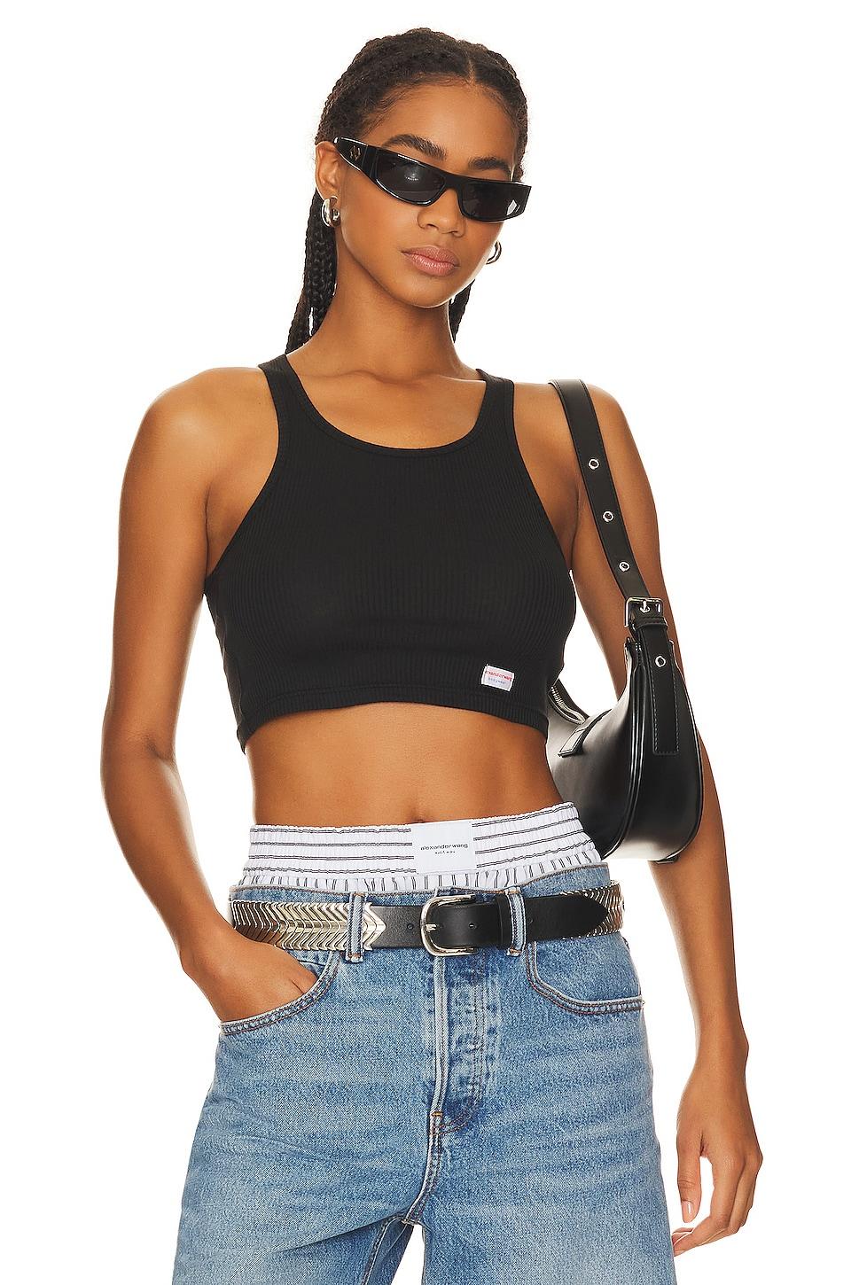 womens cropped classic racer tank