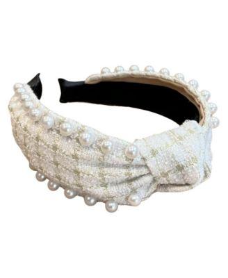 womens it girl pearl headband cream