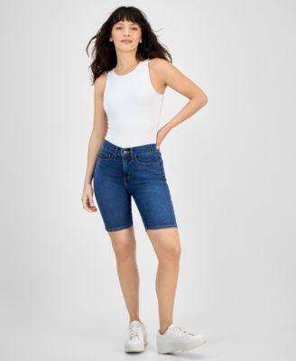 womens mid rise shaping bermuda shorts