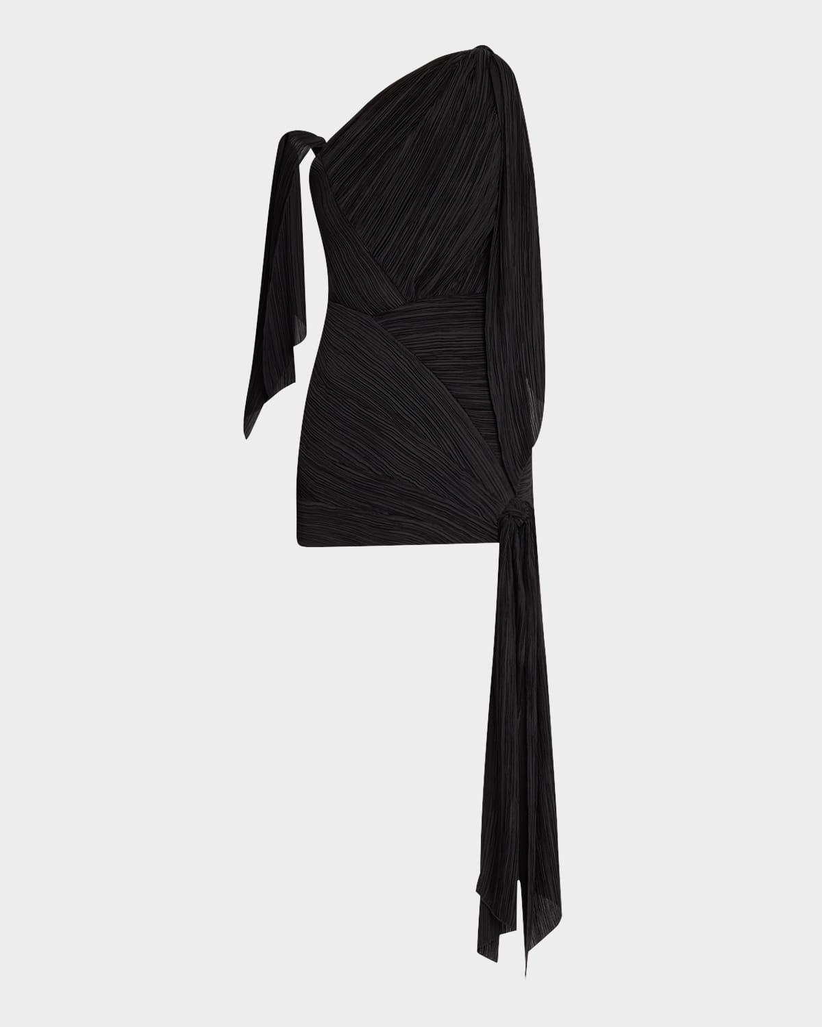 wonder asymmetric draped mini dress