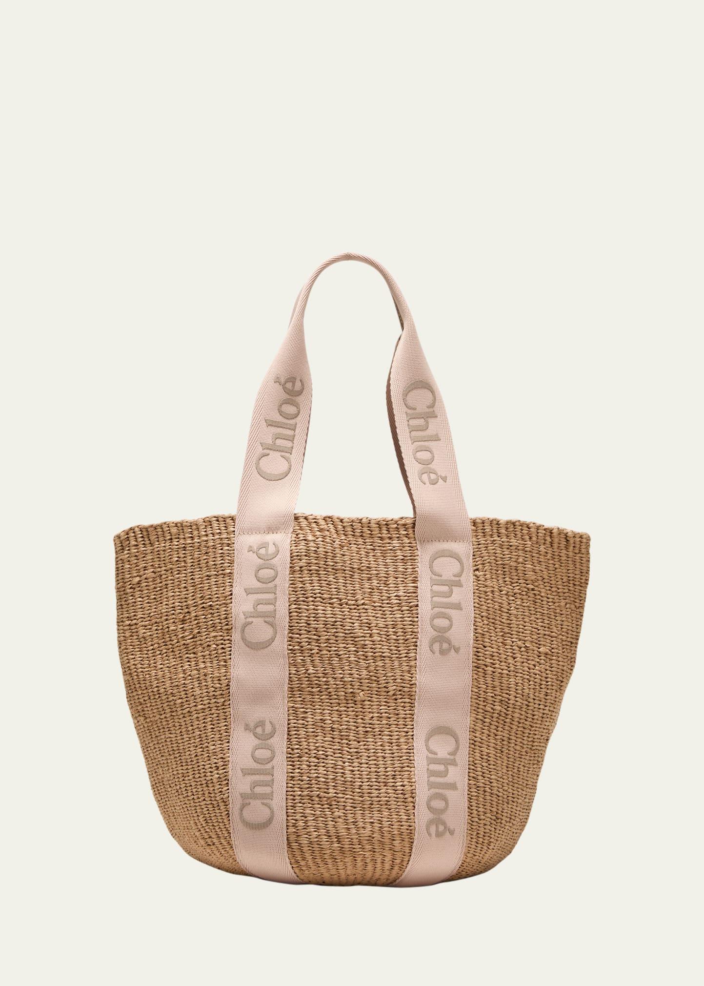 woody large mifuko basket bag with logo webbing