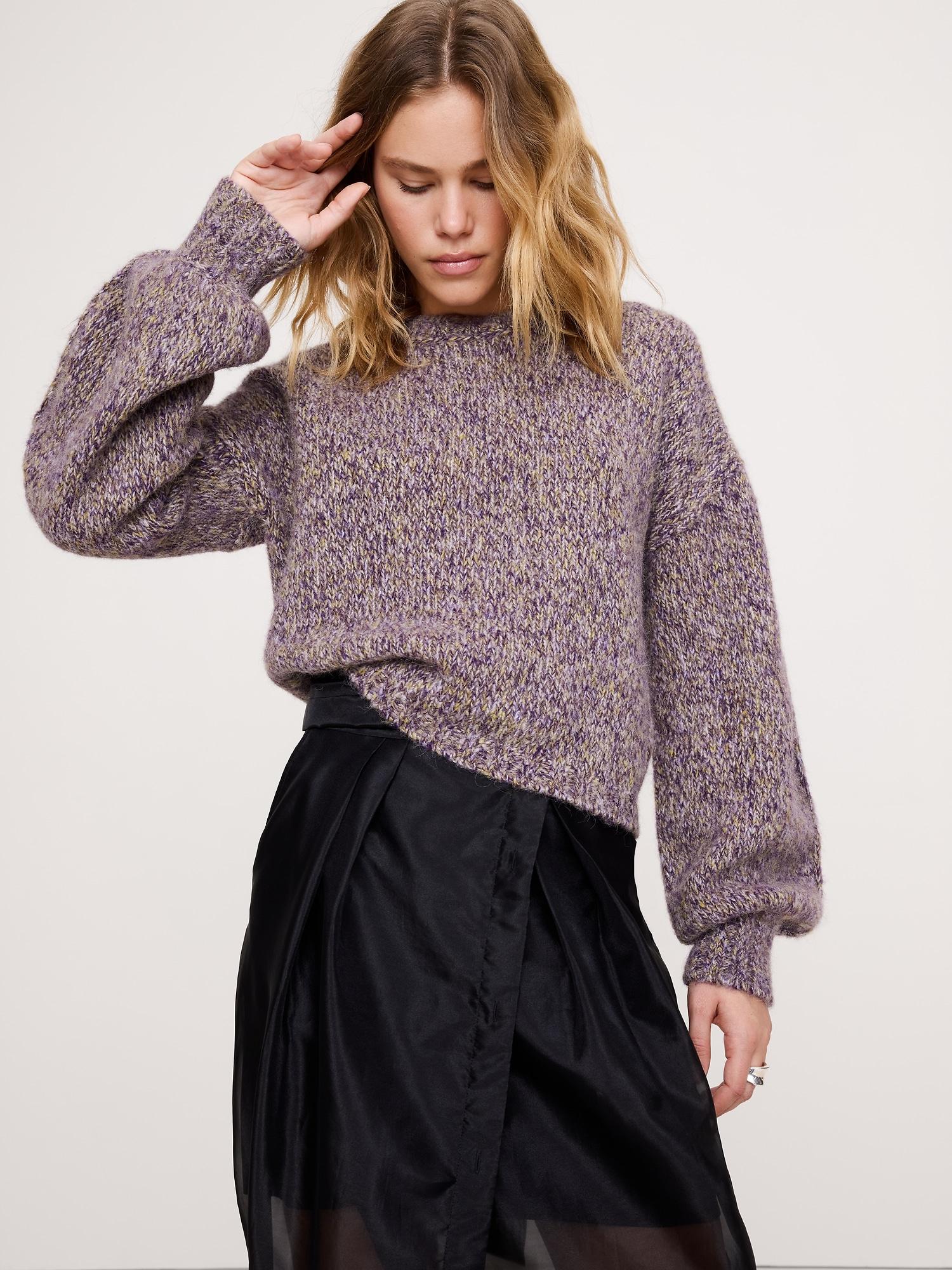 wool-alpaca blend balloon-sleeve sweater