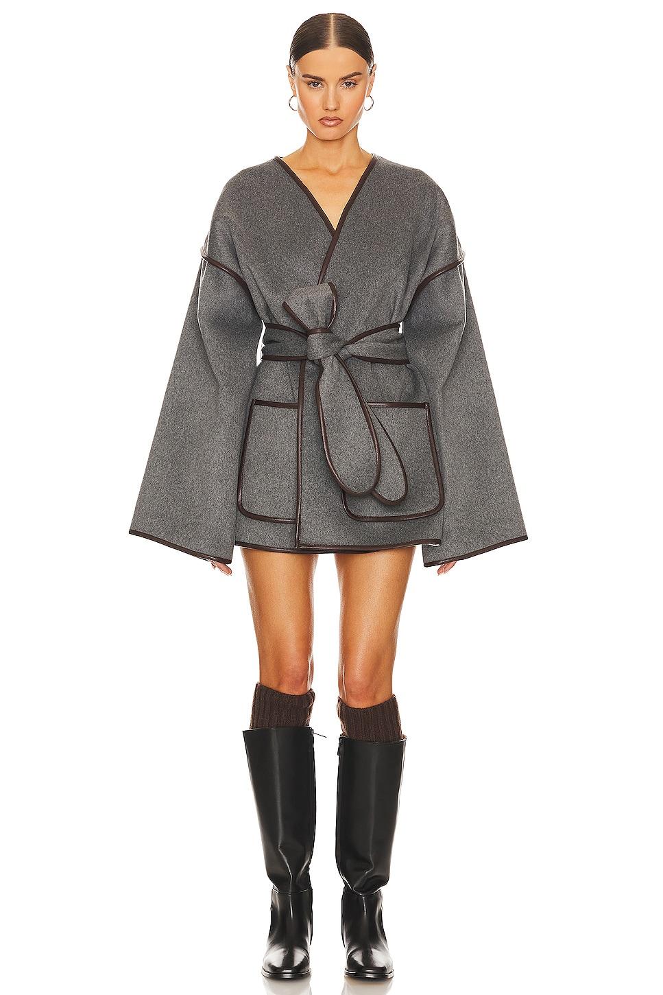 wool blend blanket coat