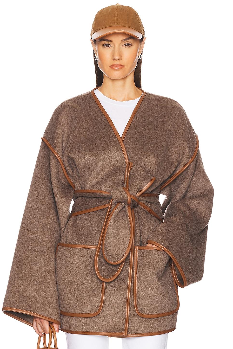 wool blend blanket coat