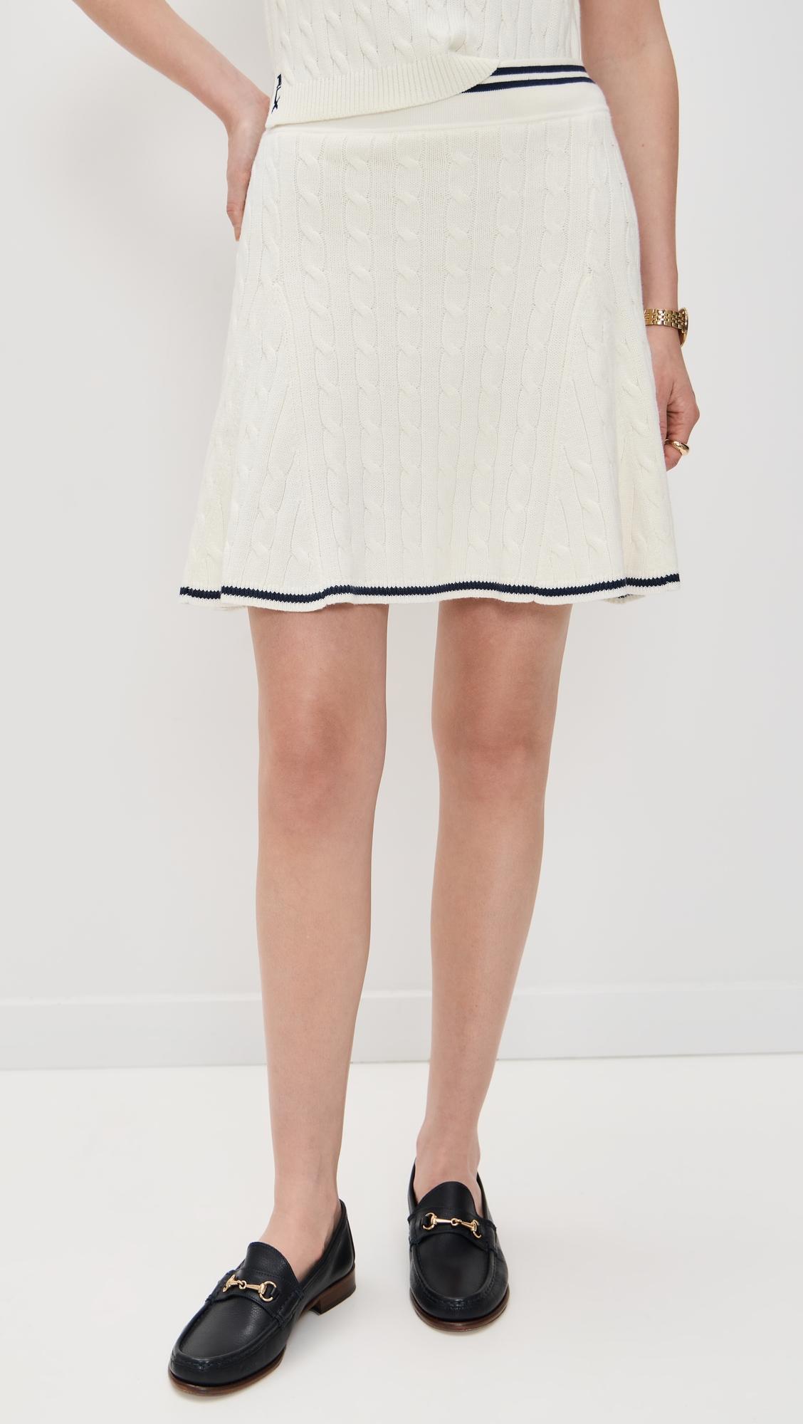 wool blend cable knit skort