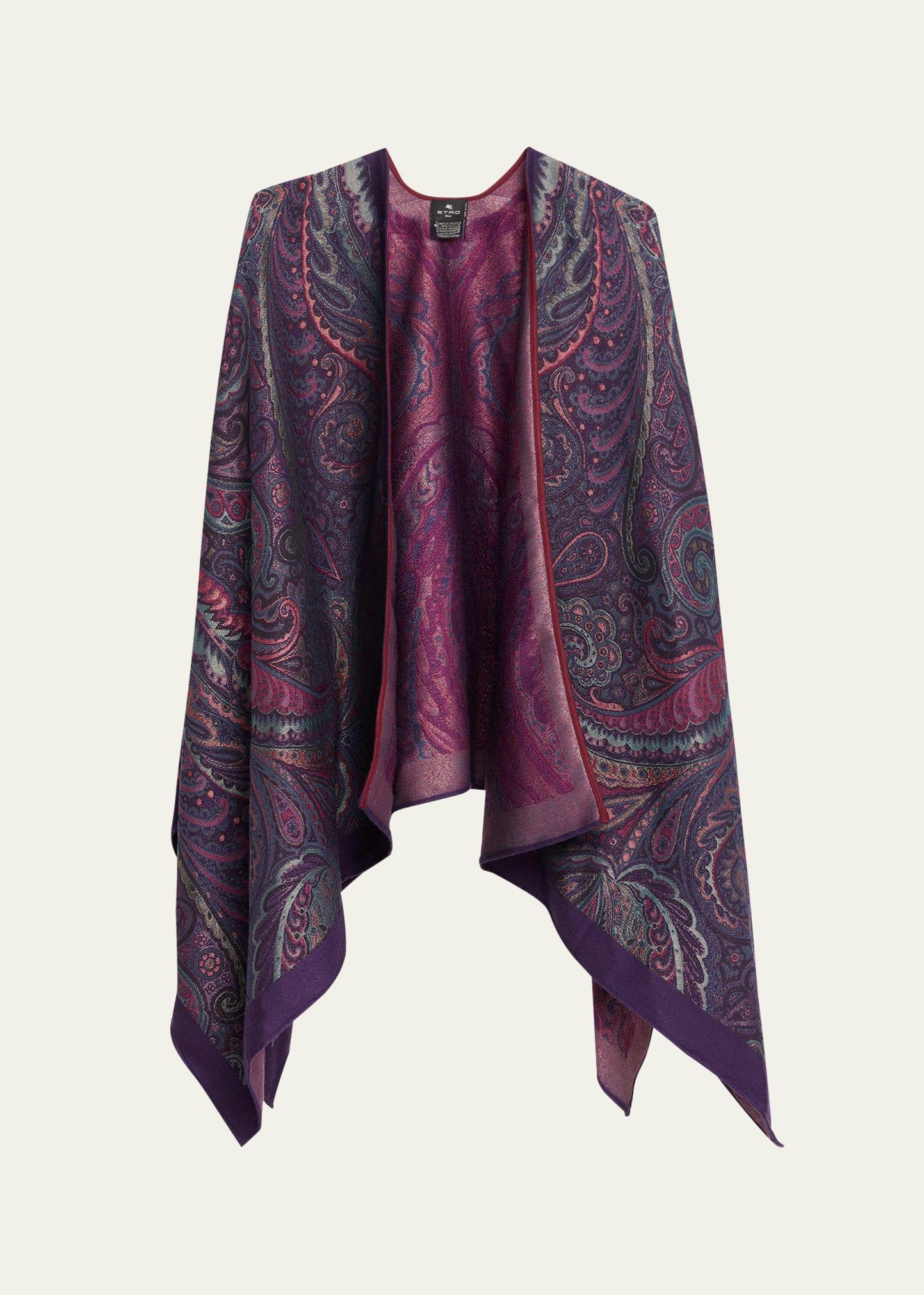 wool-blend jacquard cape