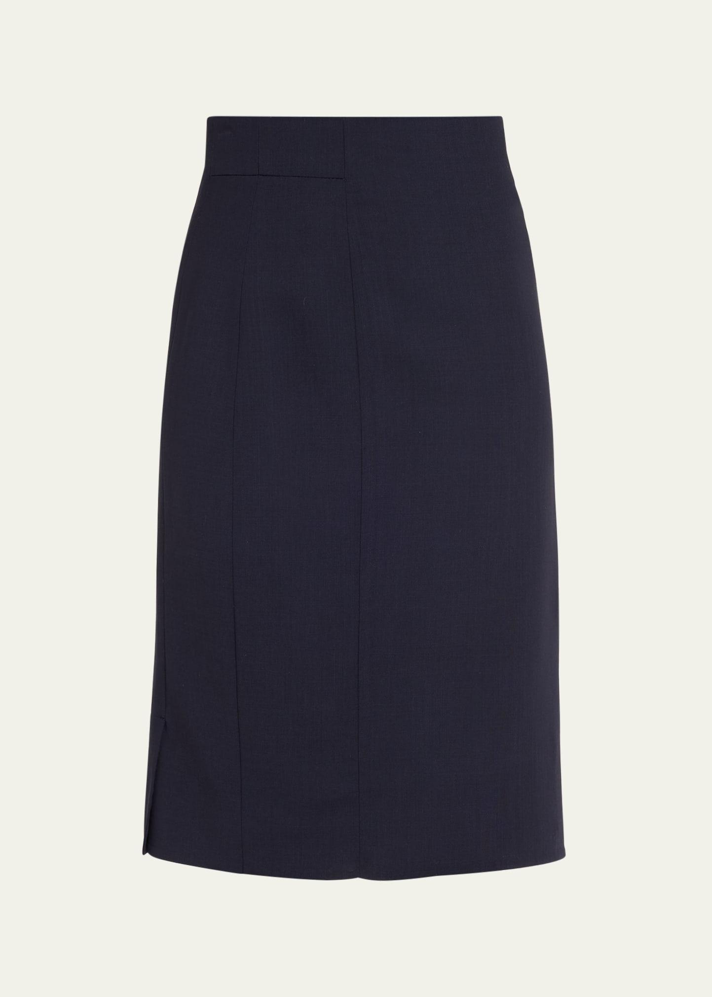 wool-blend knee-length pencil skirt