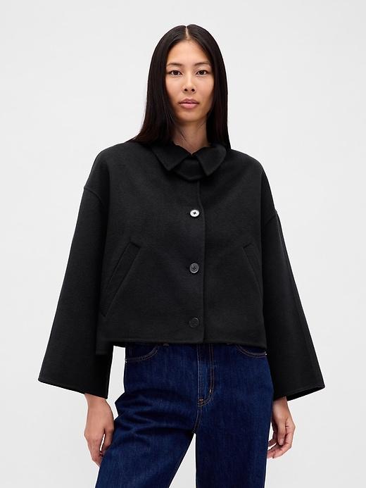 wool-blend swing jacket