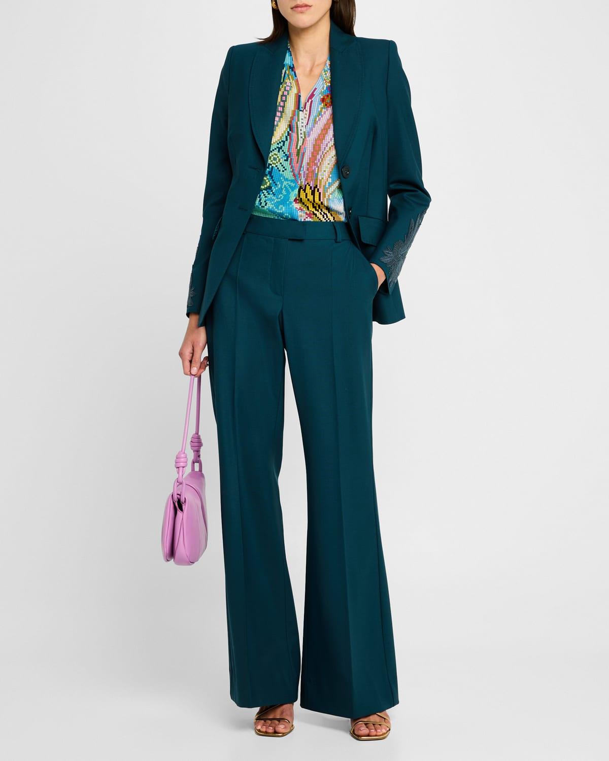 wool-blend wide-leg pants