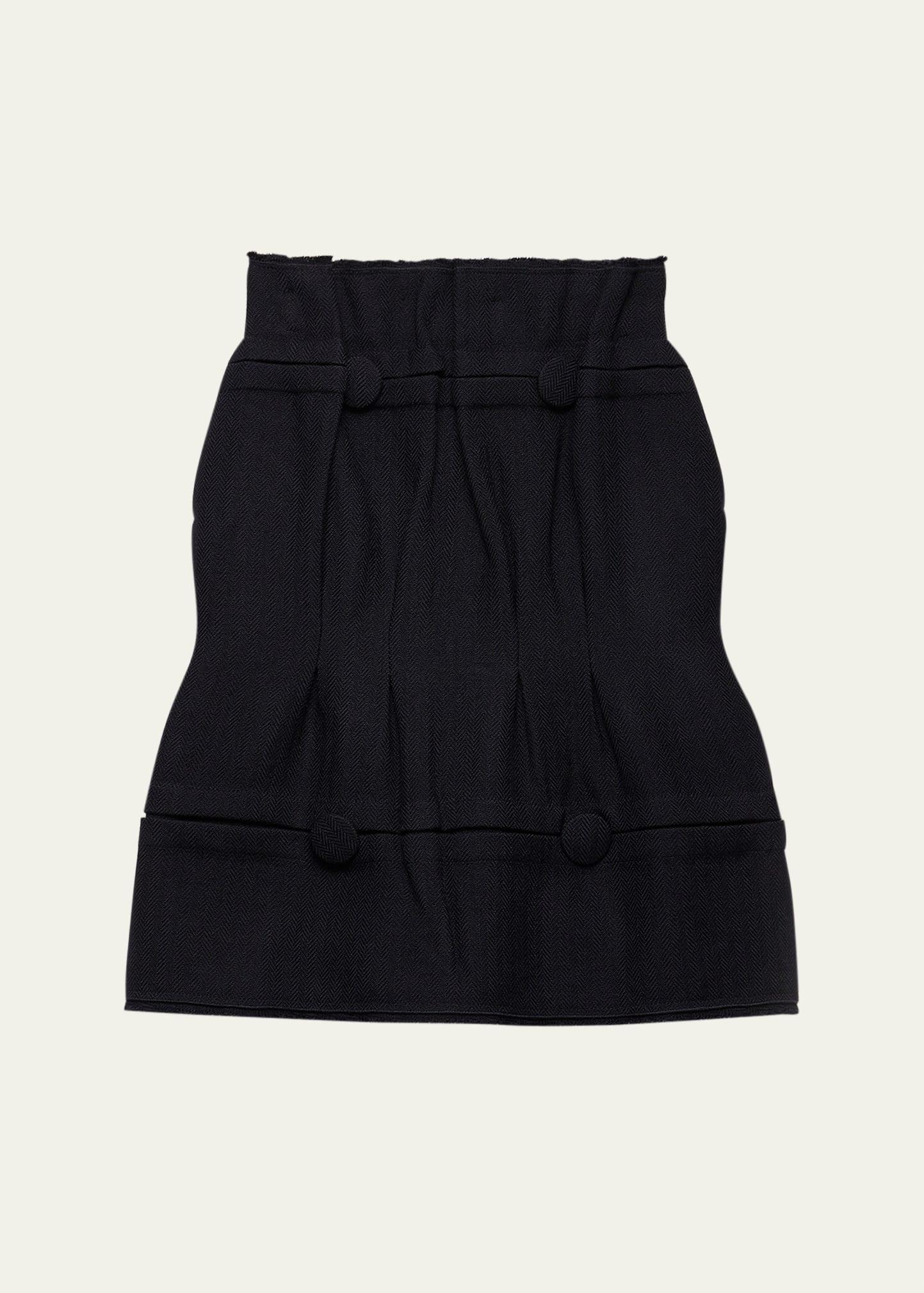 wool bubble midi skirt