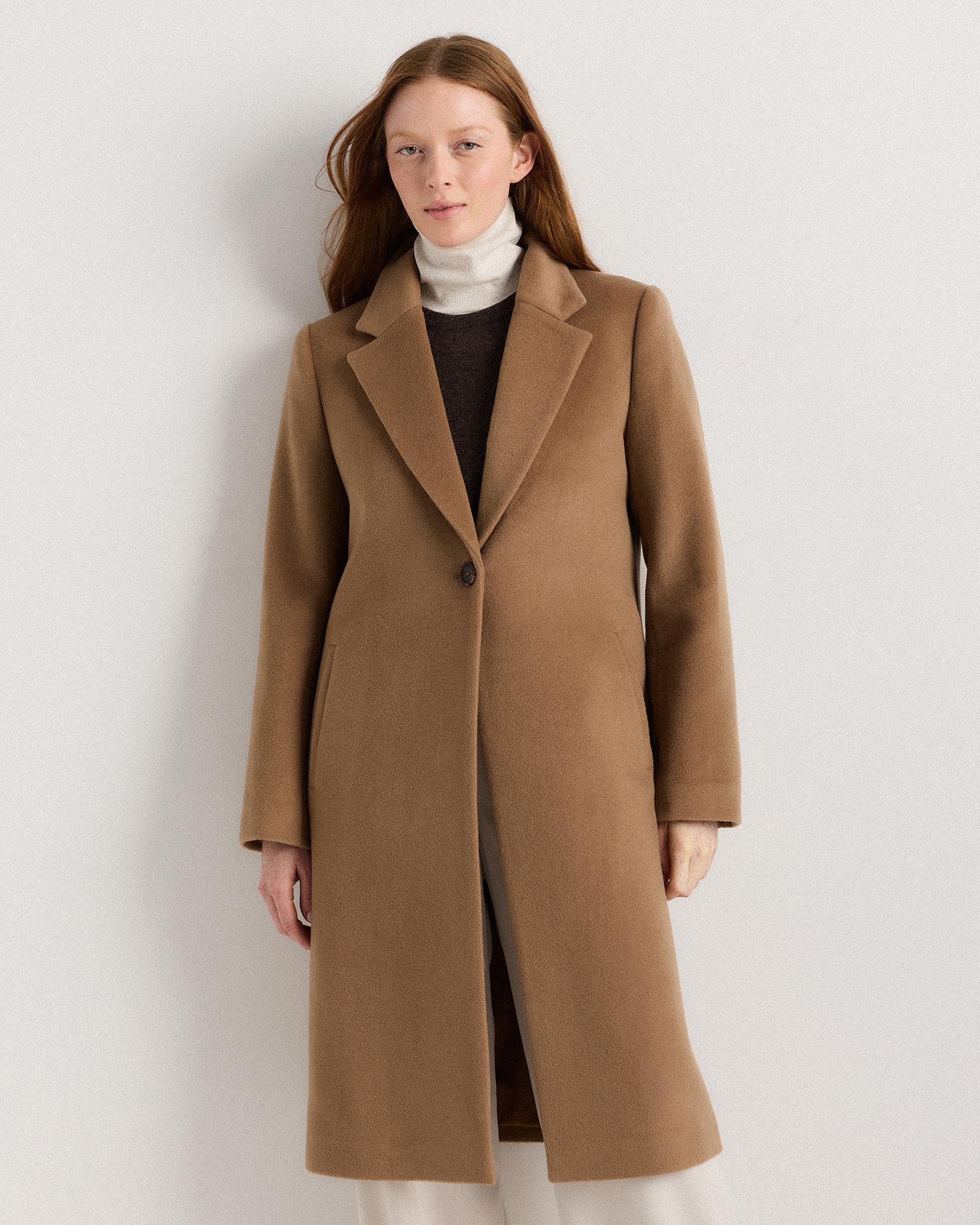 wool cashmere classic single-breasted coat