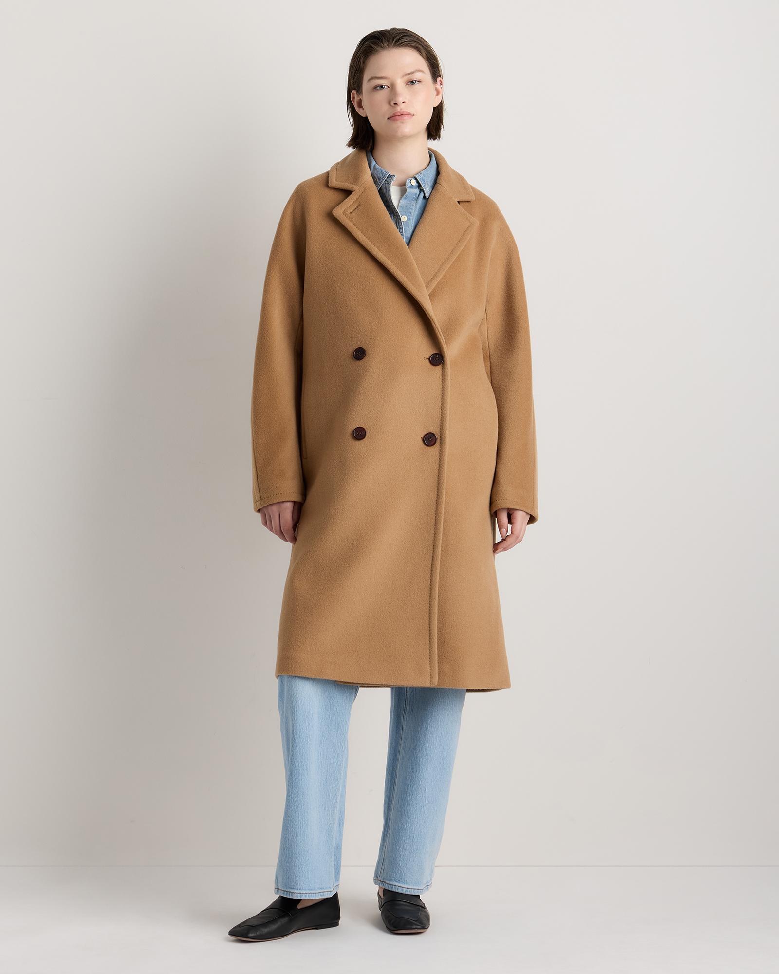wool cashmere double-breasted slouch coat
