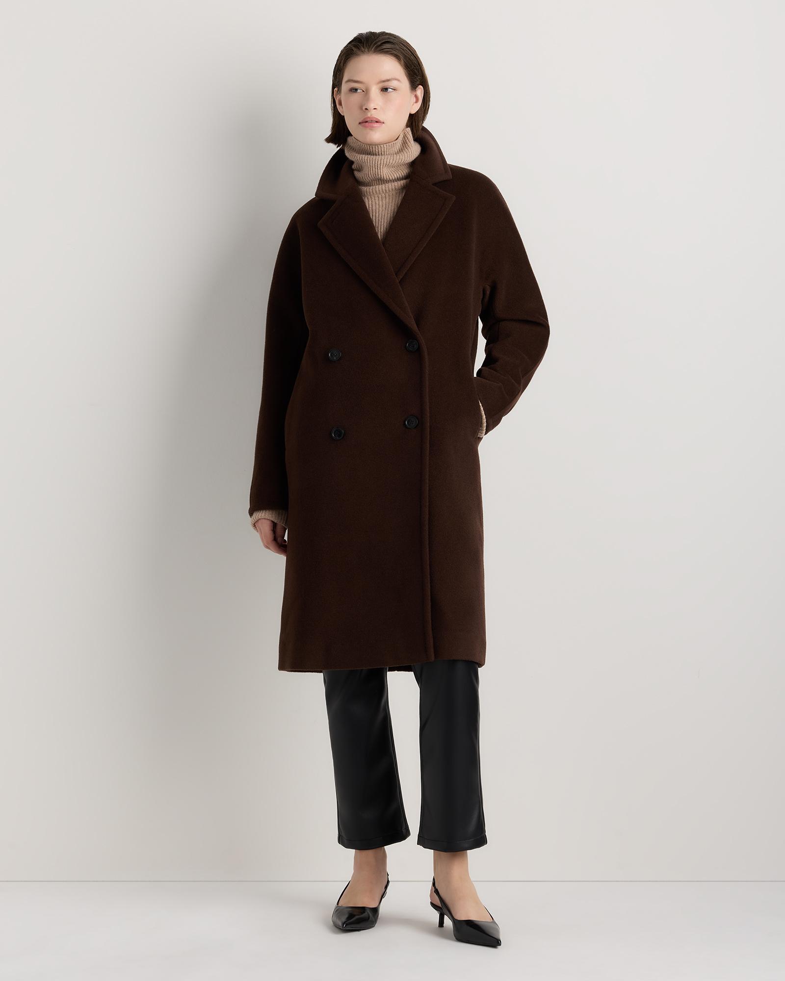 wool cashmere double-breasted slouch coat
