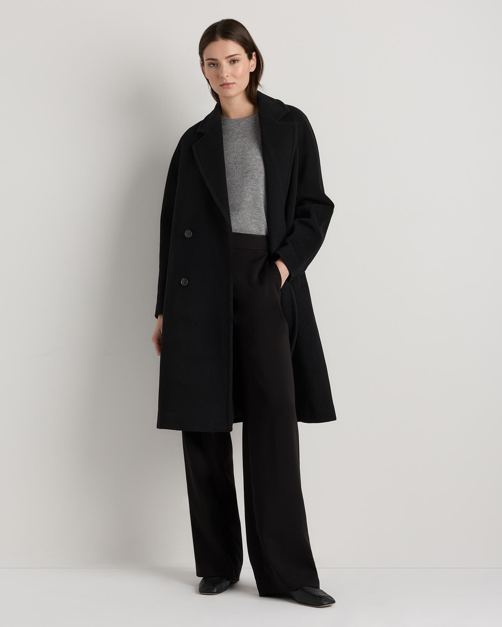 wool cashmere double-breasted slouch coat