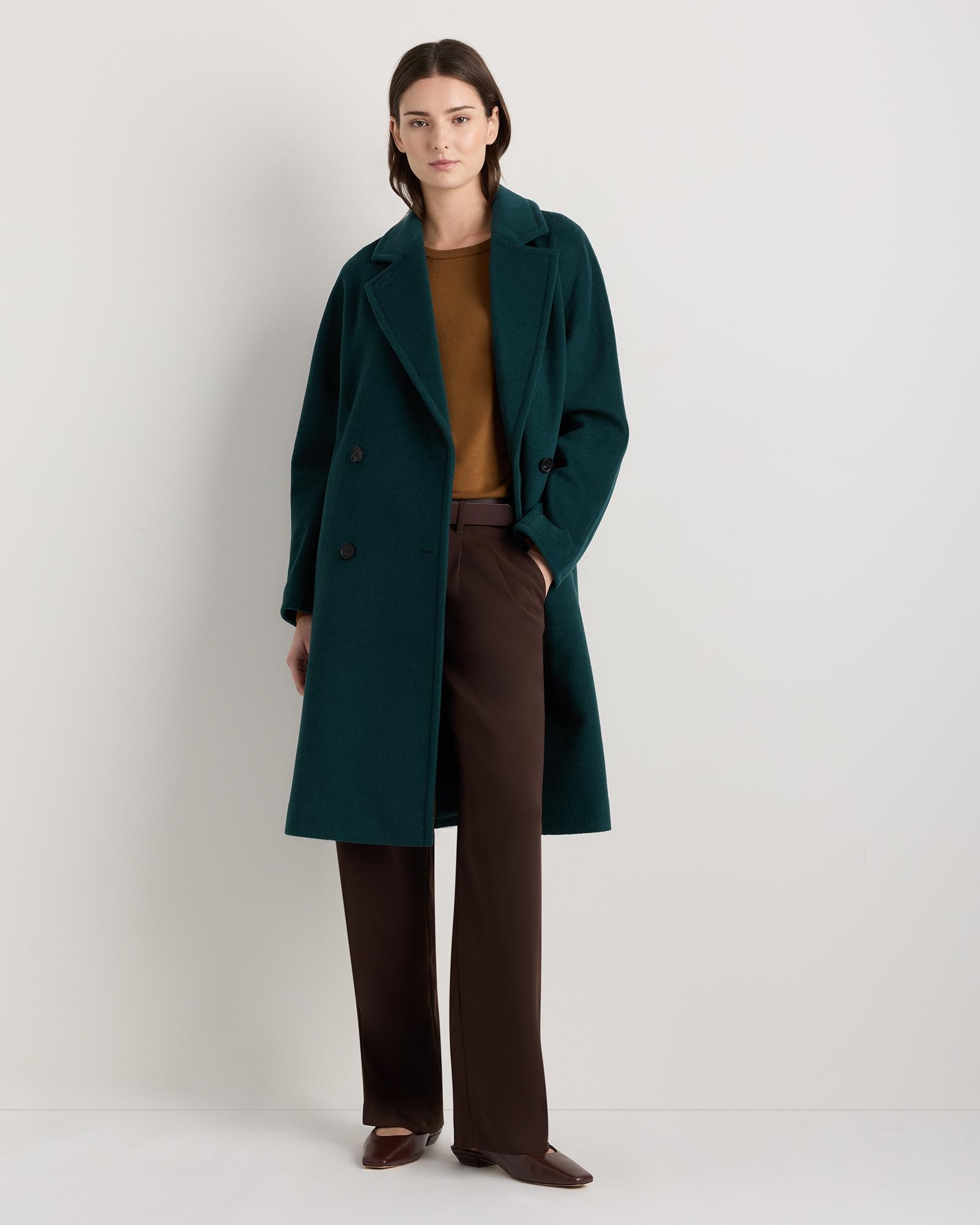 wool cashmere double-breasted slouch coat