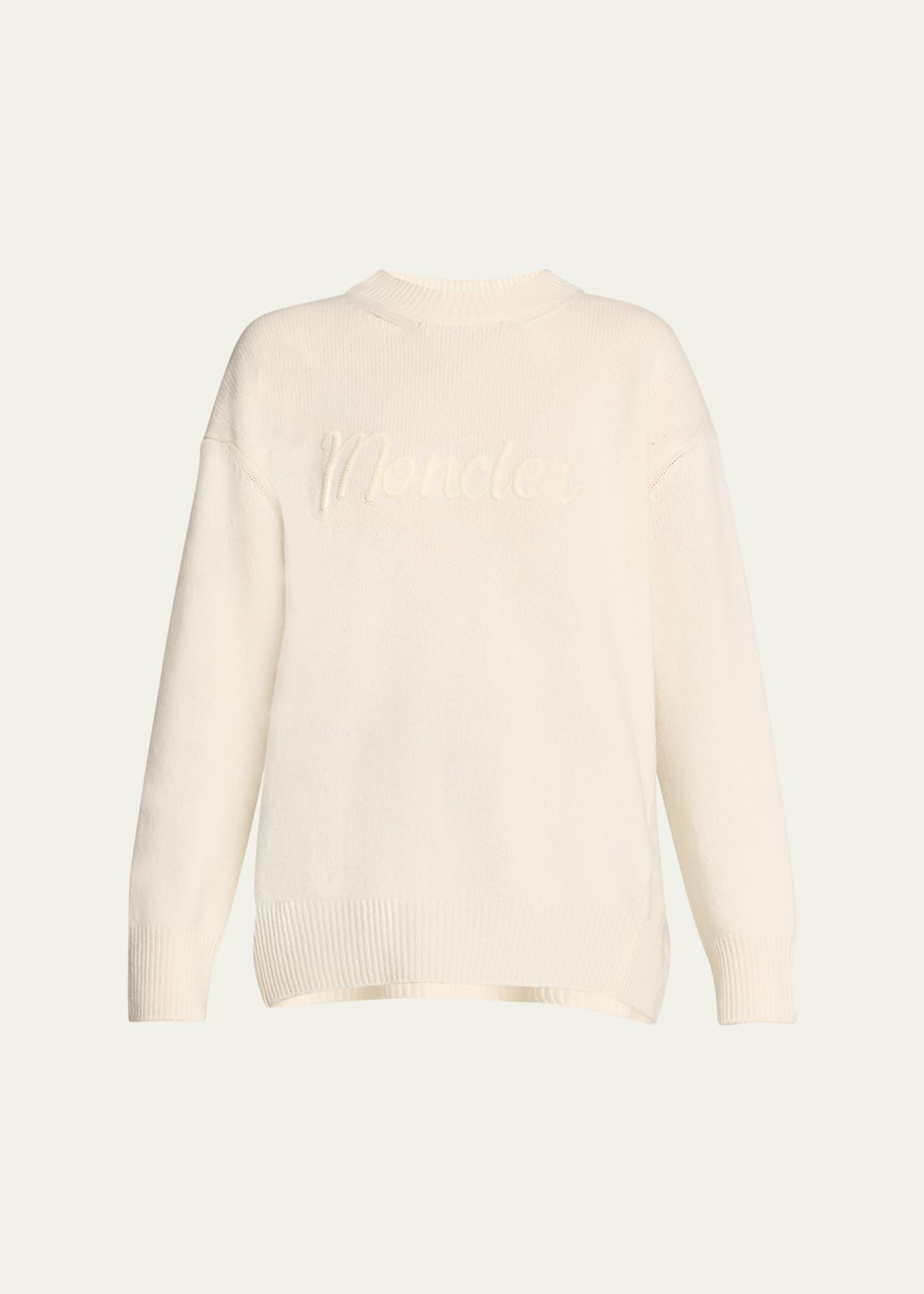 wool-cashmere embroidered logo sweater