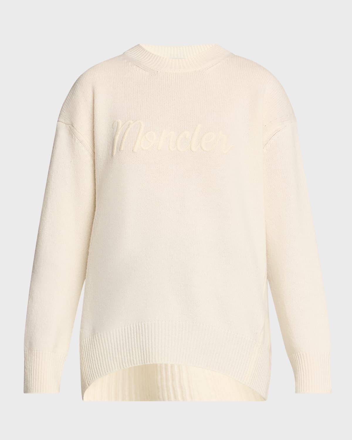 wool-cashmere embroidered logo sweater