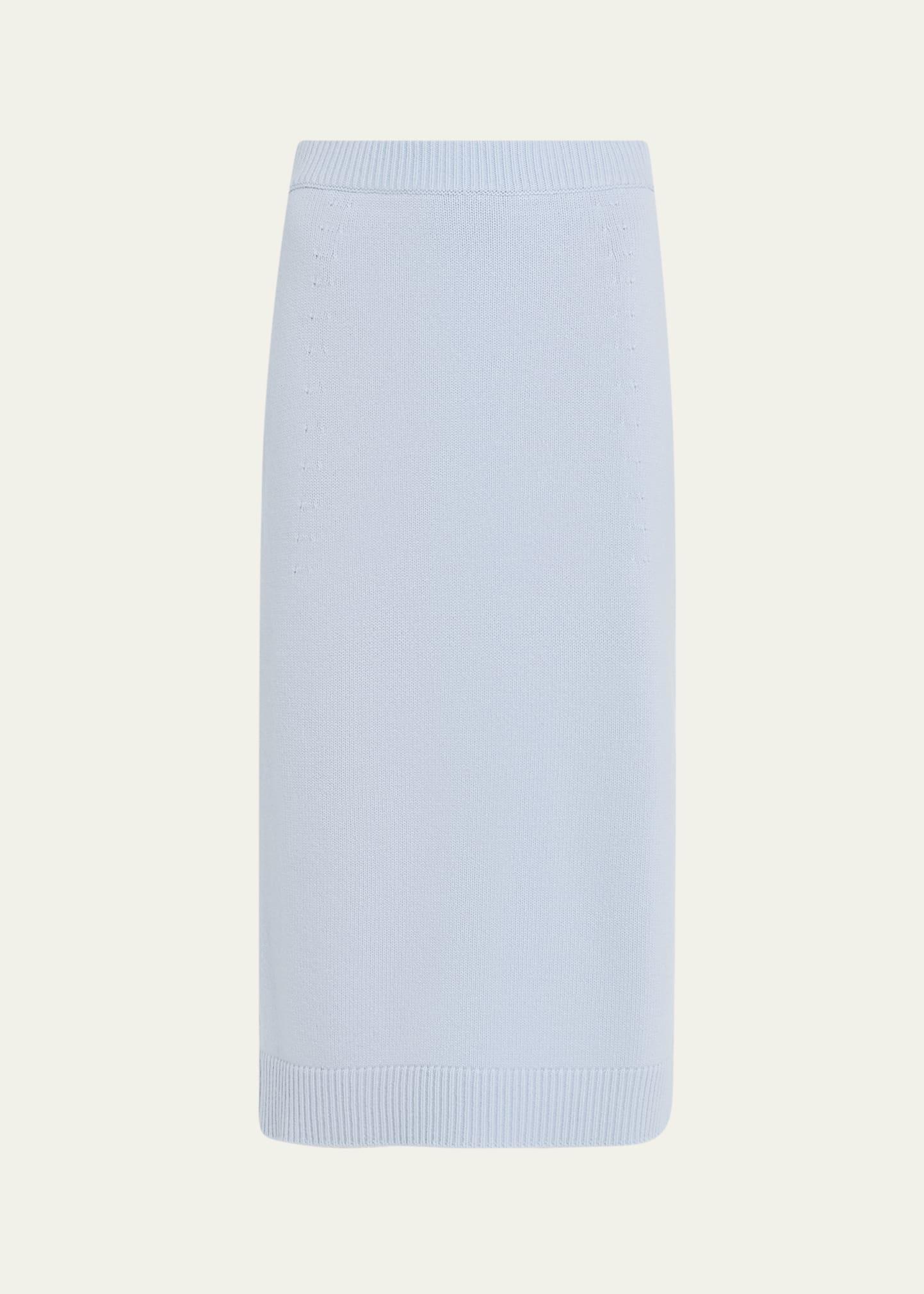 wool-cashmere knit midi pencil skirt