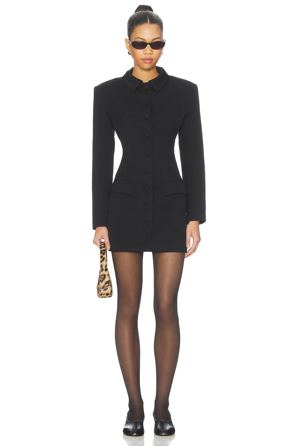 wool contoured collar mini dress