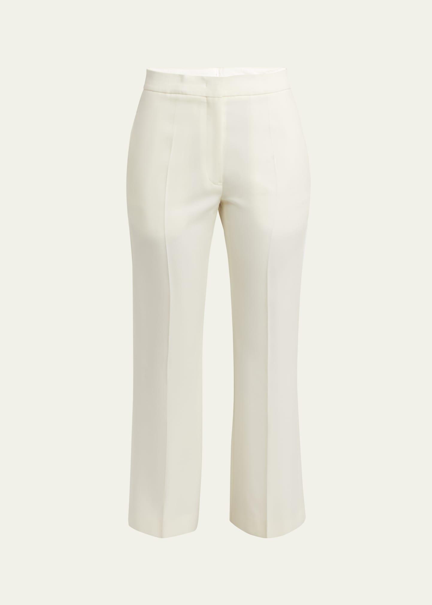 wool-cotton kickflare ankle trousers
