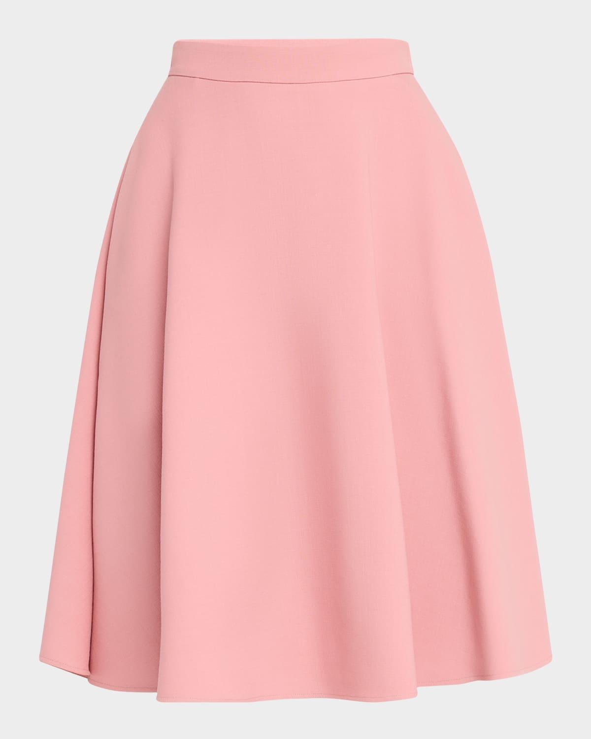 wool crepe-stretch longuette skirt