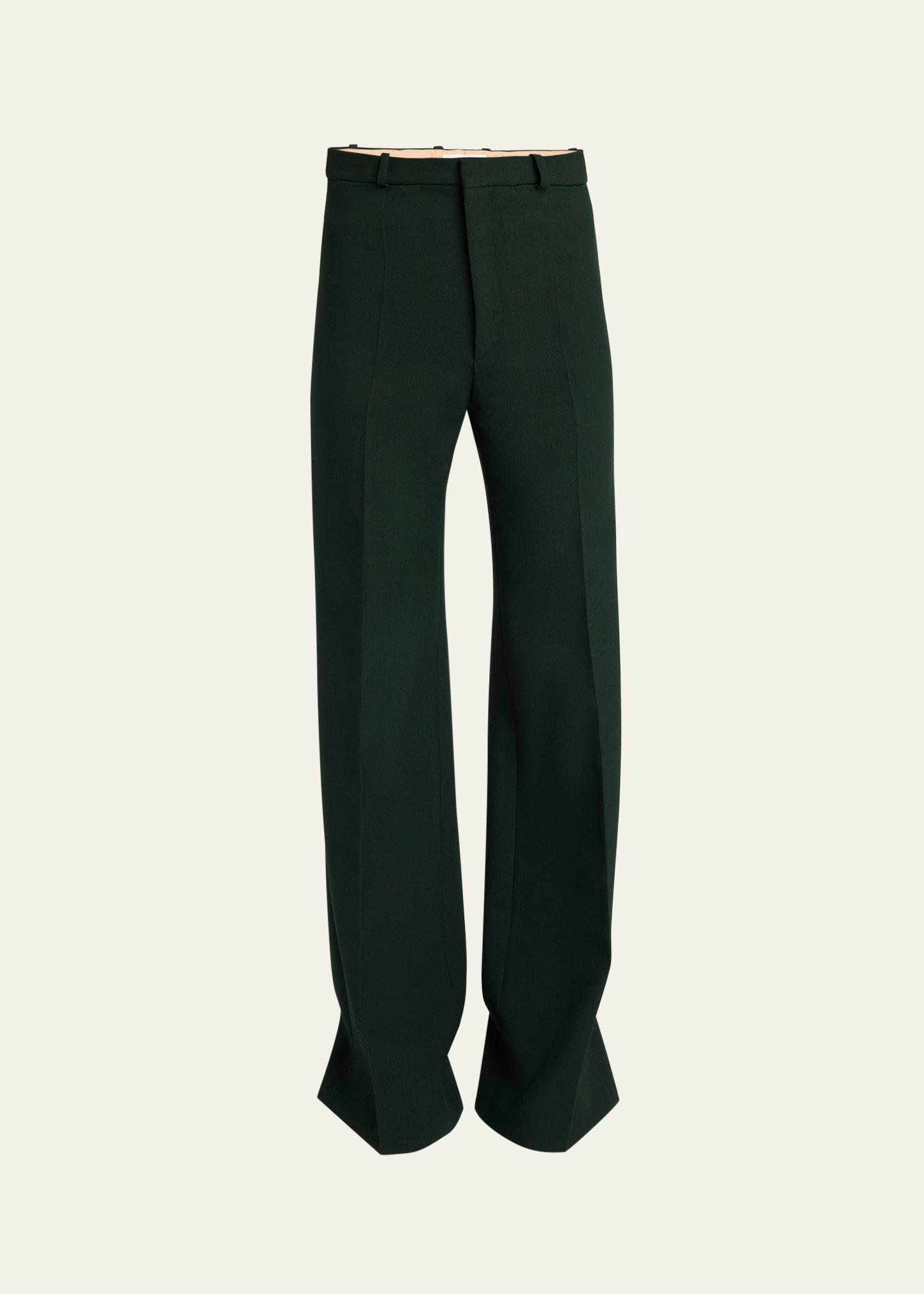 wool crepe wide-leg trousers